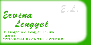 ervina lengyel business card